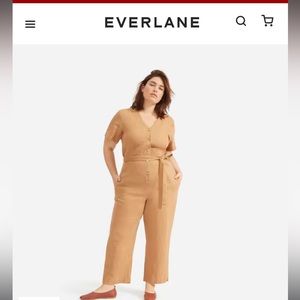 Everlane linen short sleeve jumpsuit